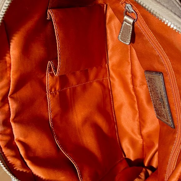 COACH Signature "C" Satchel in Cream & Gold - Picture 5 of 5